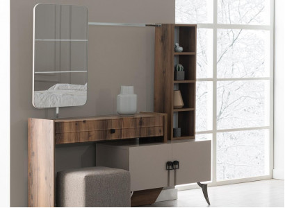 Modern bedroom wooden dressing table with mirror designer luxury furniture